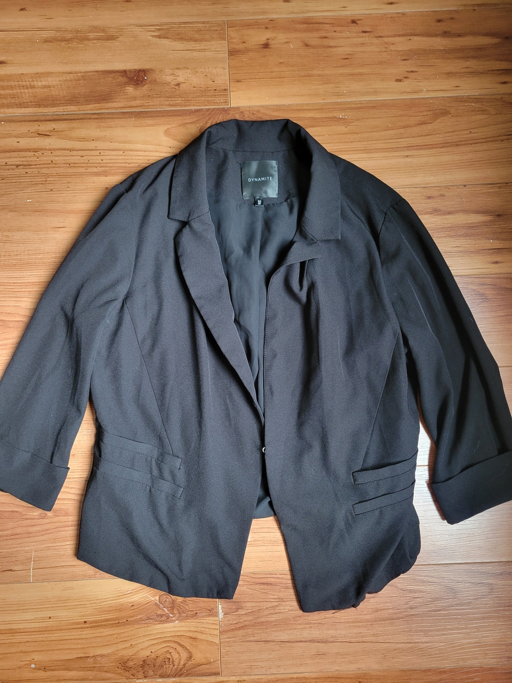 Dynamite Black Tailored Blazer with Notch Lapel